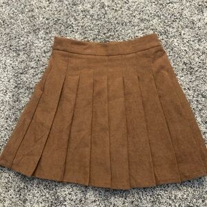 &Merci Brown Pleated Women's Skirt